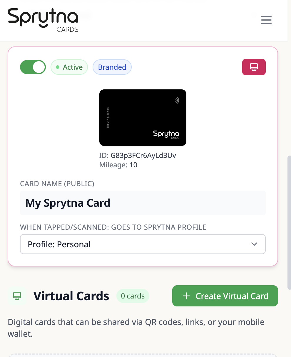Sprytna Cards app screenshot